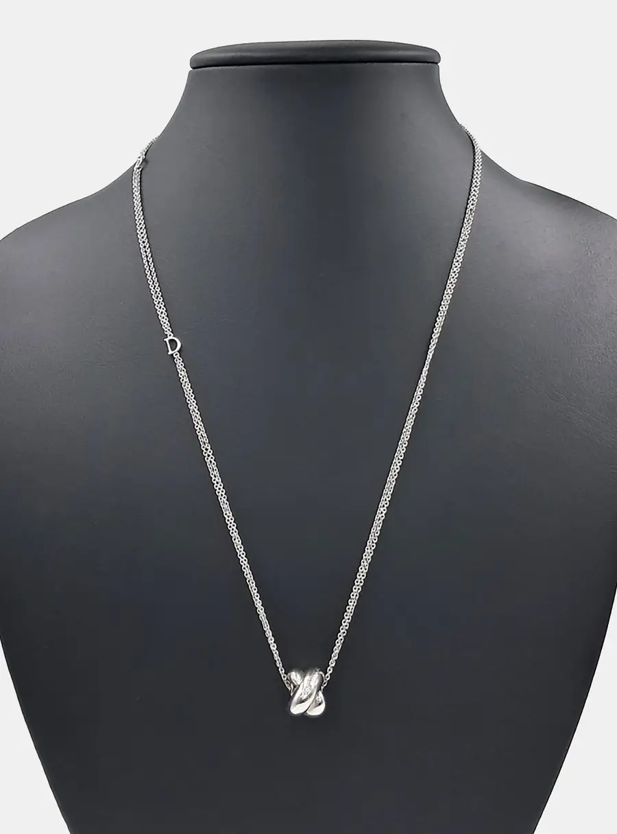 Damiani Silver Diamond Gomitolo Necklace