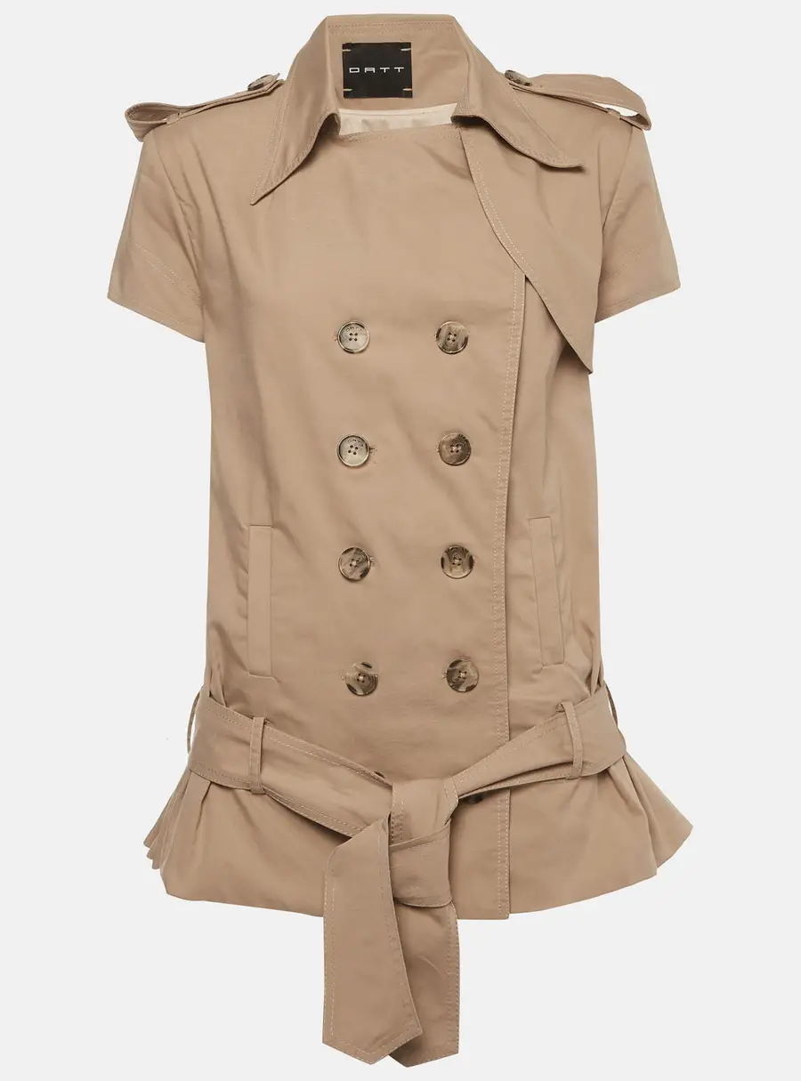 Datt Beige Gabardine Double Breasted Soleil Top S