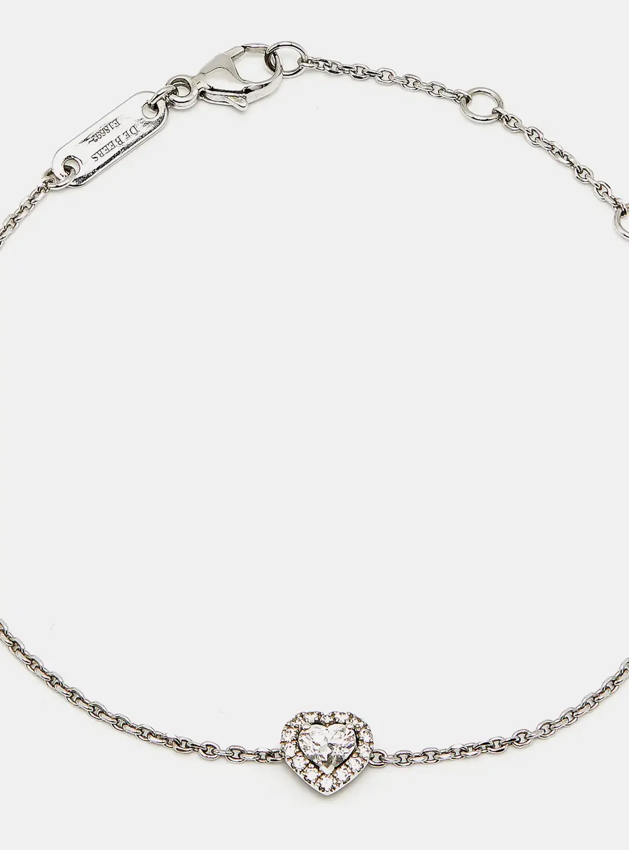 De Beers Aura Solitare Diamonds 18k White Gold Bracelet