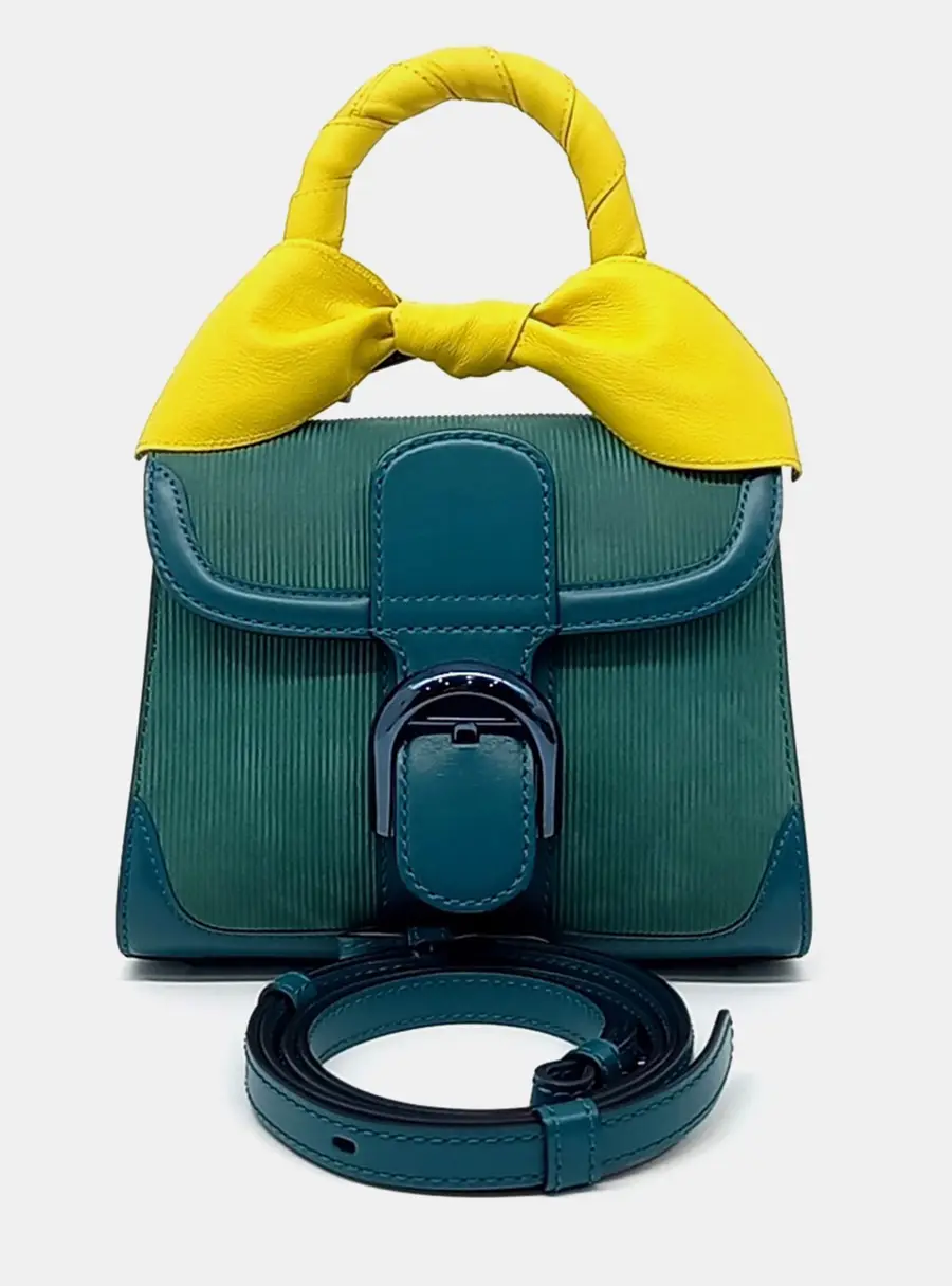 Delvaux Briand Mini Green Leather Top Handle Bag