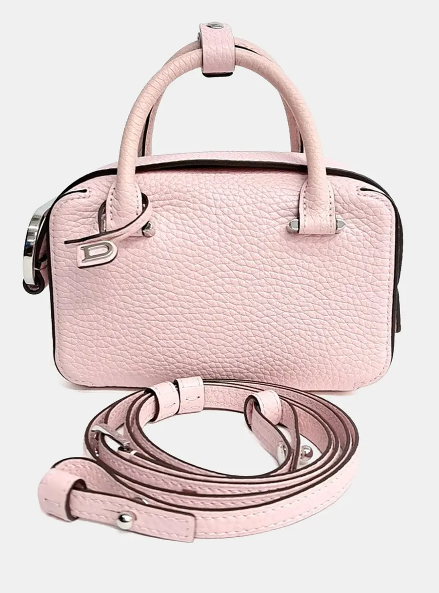 Delvaux Cool Box Nano Pink Leather Top Handle Bag