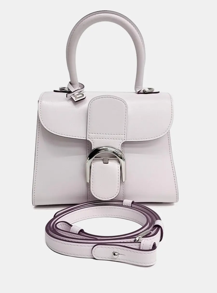 Delvaux Brillant Mini Box Light Purple Leather Top Handle Bag