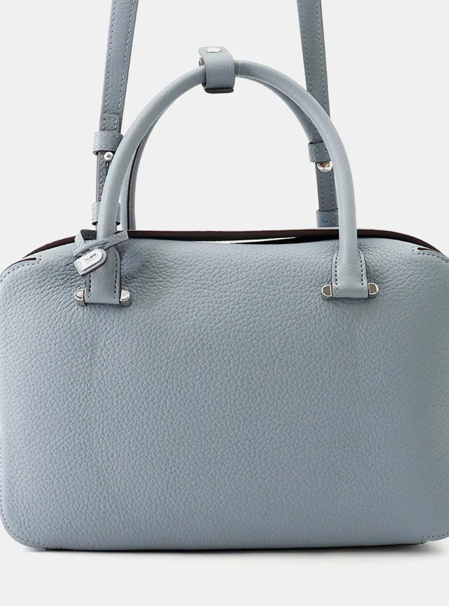 Delvaux Cool Box MM Pacifica Taurillon Soft Leather Top Handle Bag