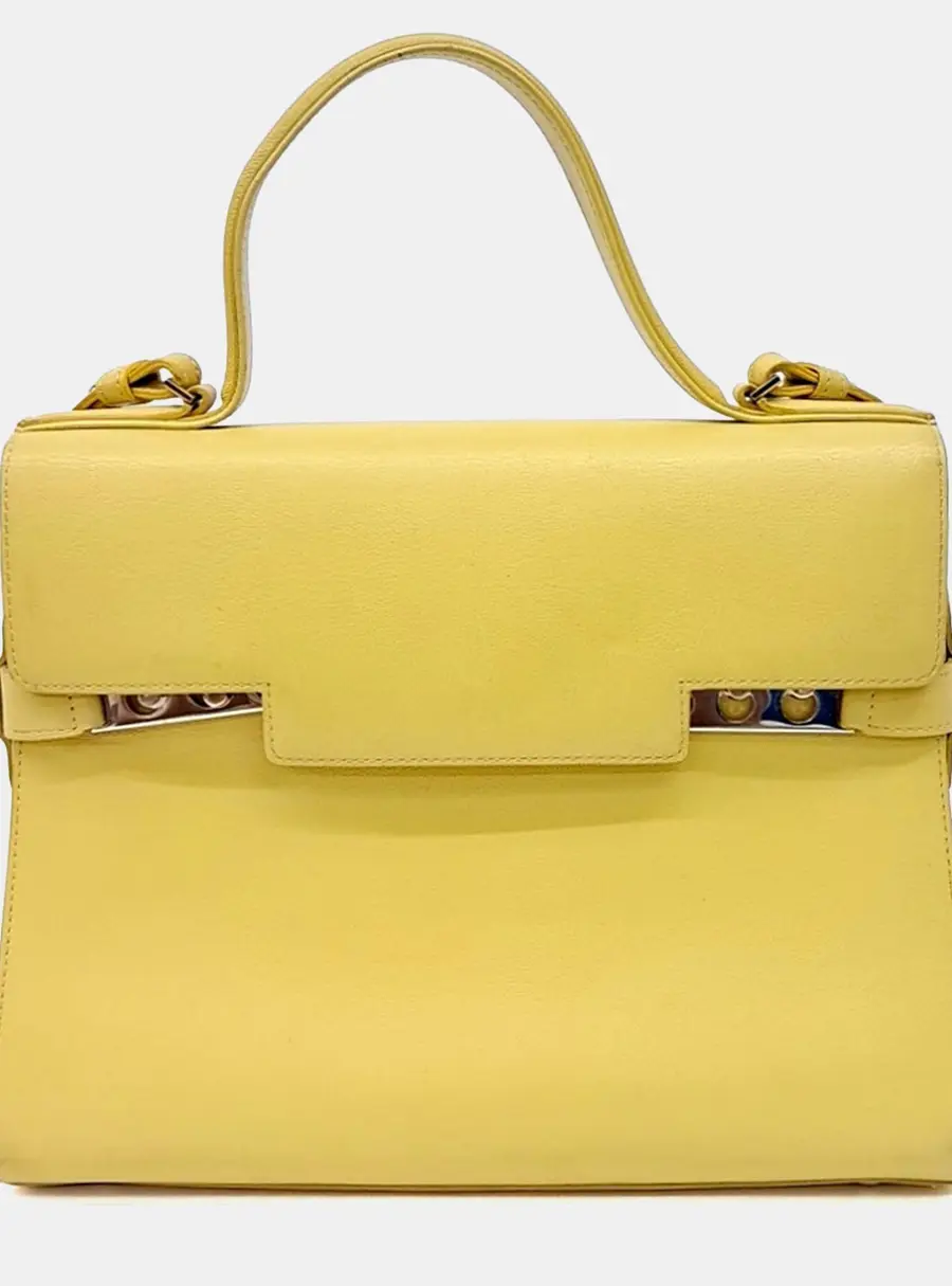 Delvaux Yellow Leather Tompête GM
