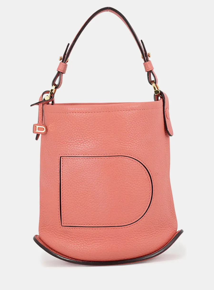 Delvaux Pantoy Handbag Salmon Pink Leather