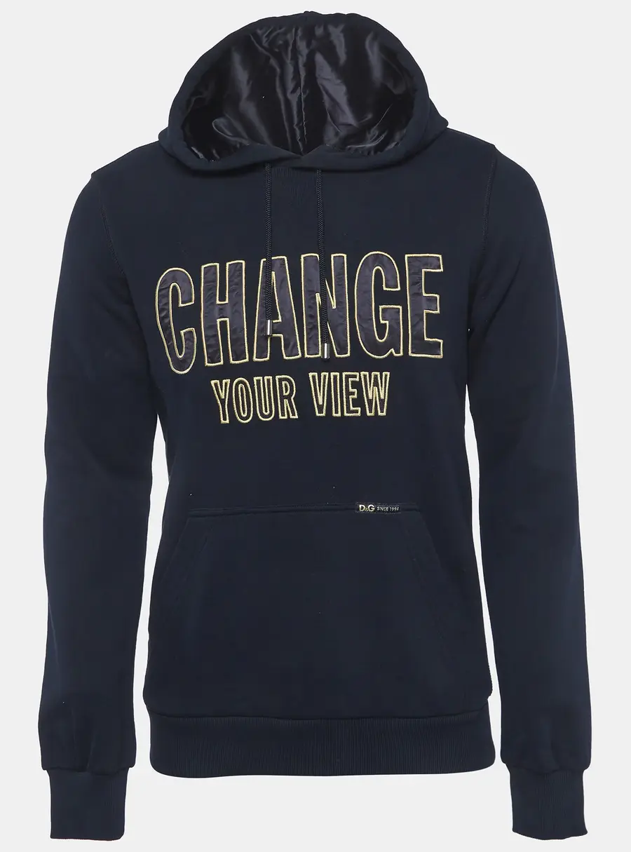 D&G Navy Blue Jersey "Change Your View" Hoodie L