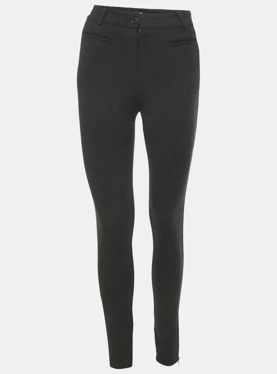 D&G Black Viscose Blend Stretch Slim Fit Trousers S