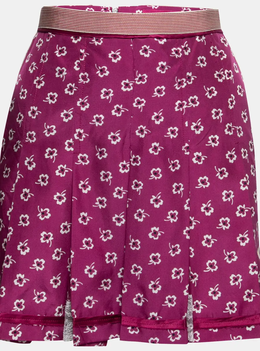 D&G by Dolce & Gabbana Pink Printed Silk Mini Skirt S