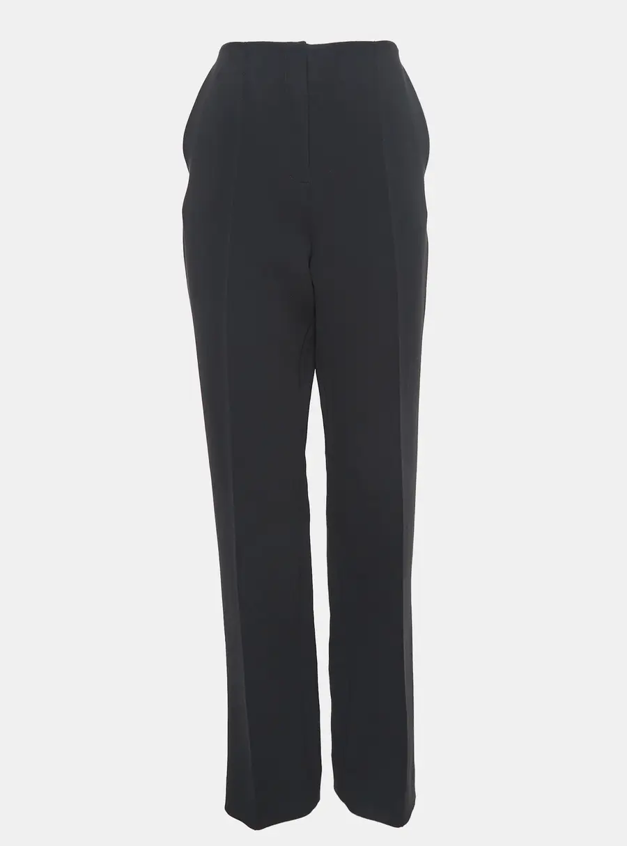 Diane Von Furstenberg Black Stretch Crepe High-Rise Trousers M