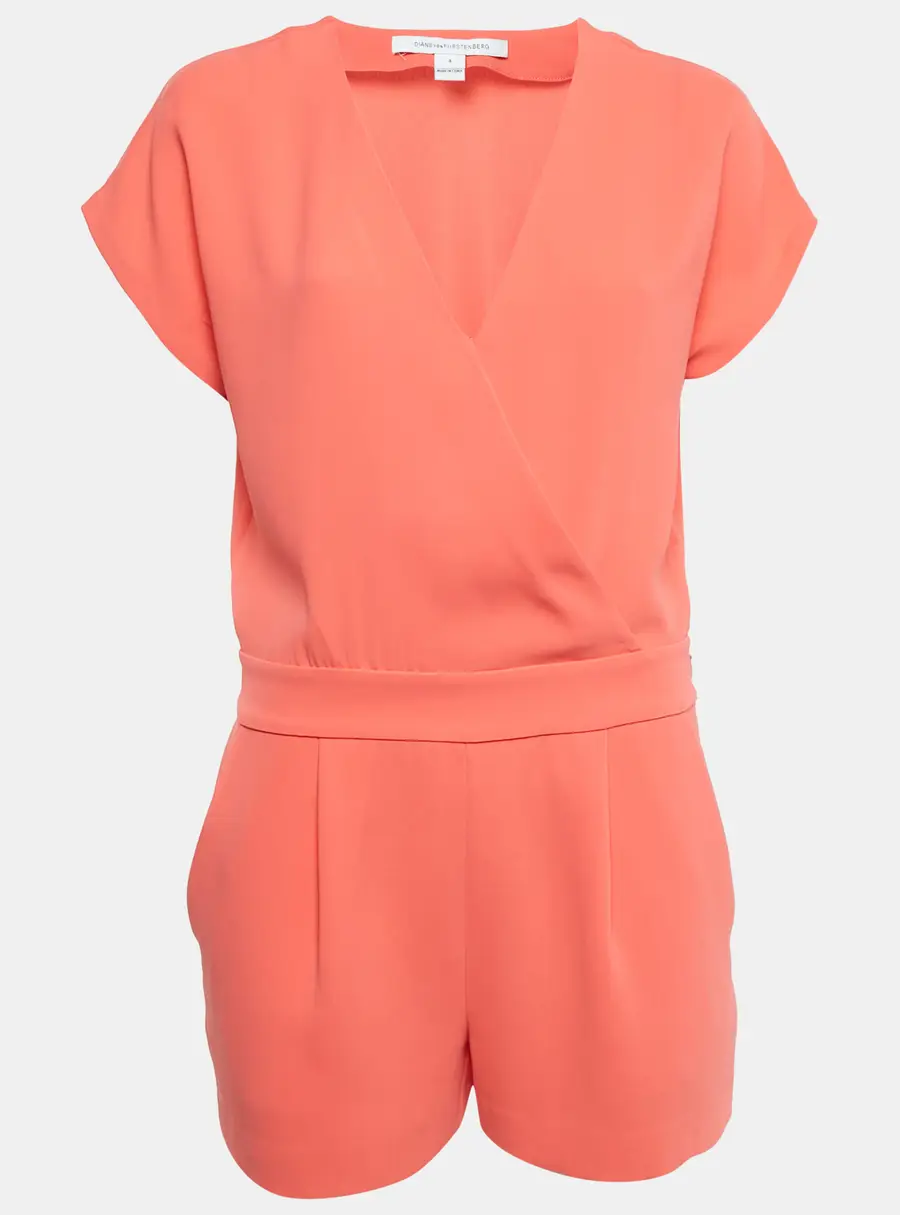 Diane Von Furstenberg Pink Crepe Emerson Romper S