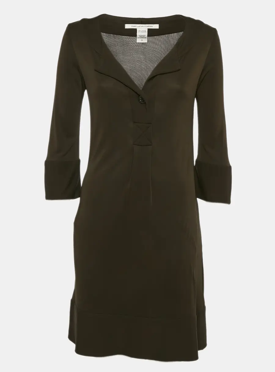 Diane Von Furstenberg Brown Stretch Knit T-Shirt Dress XS