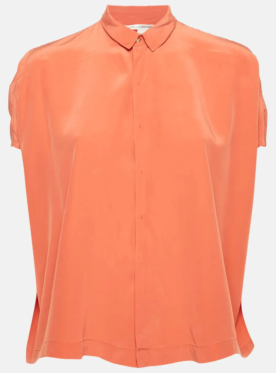 Diane Von Furstenberg Peach Pink Silk Eris Top XS