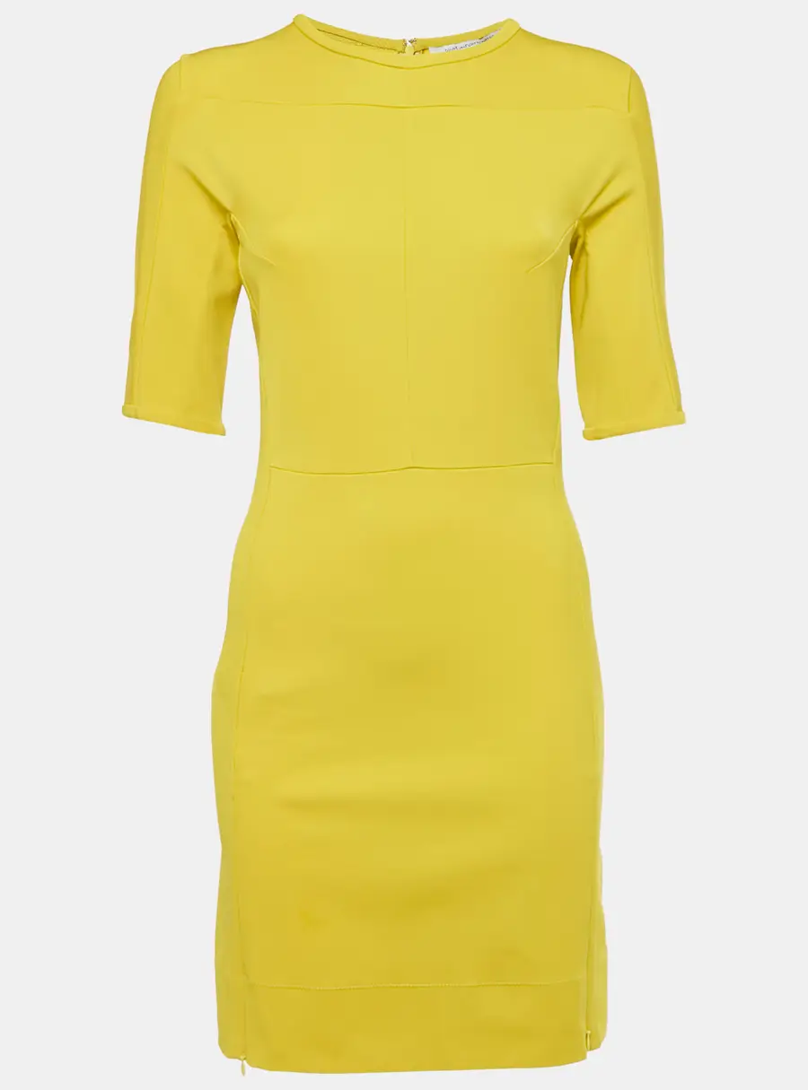 Diane Von Furstenberg Acid Yellow Jersey Oka Sheath Dress M