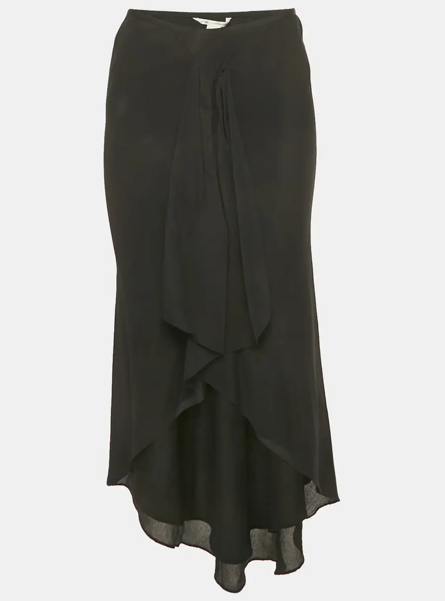 Diane Von Furstenberg Blue Silk Ruffled Asymmetric Skirt M