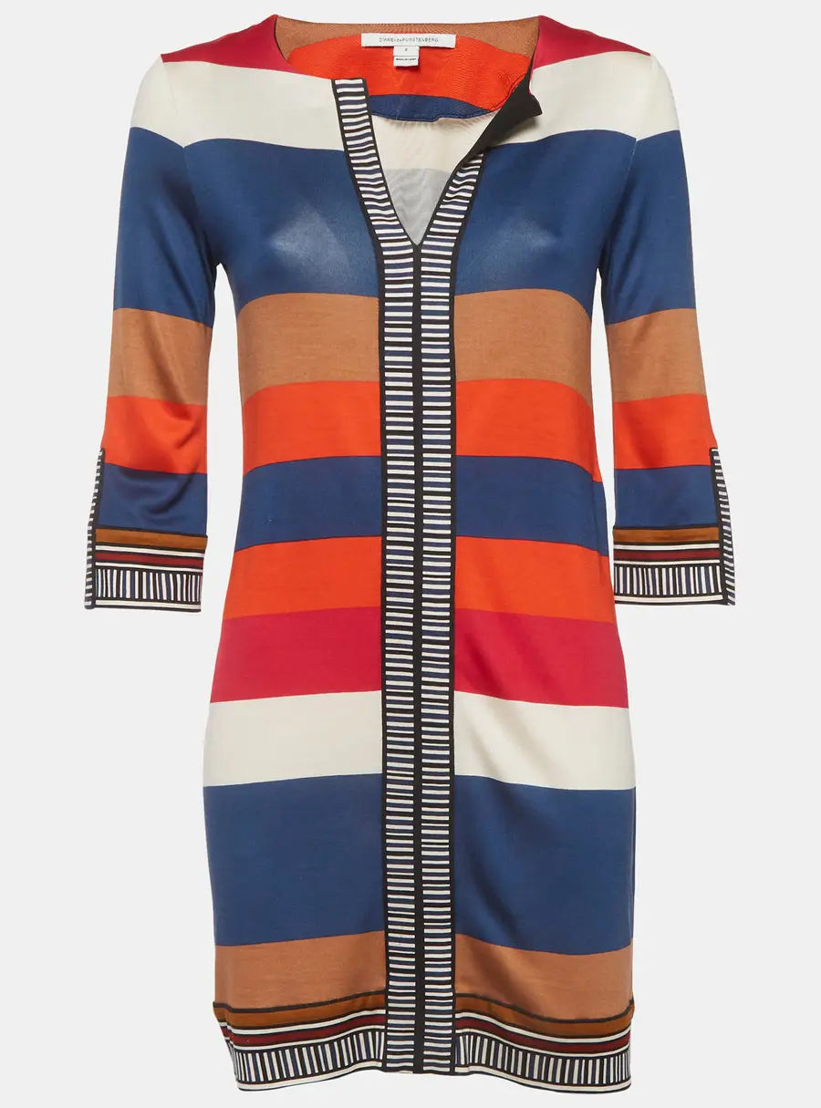Diane Von Furstenberg Multicolor Printed Mini Dress S
