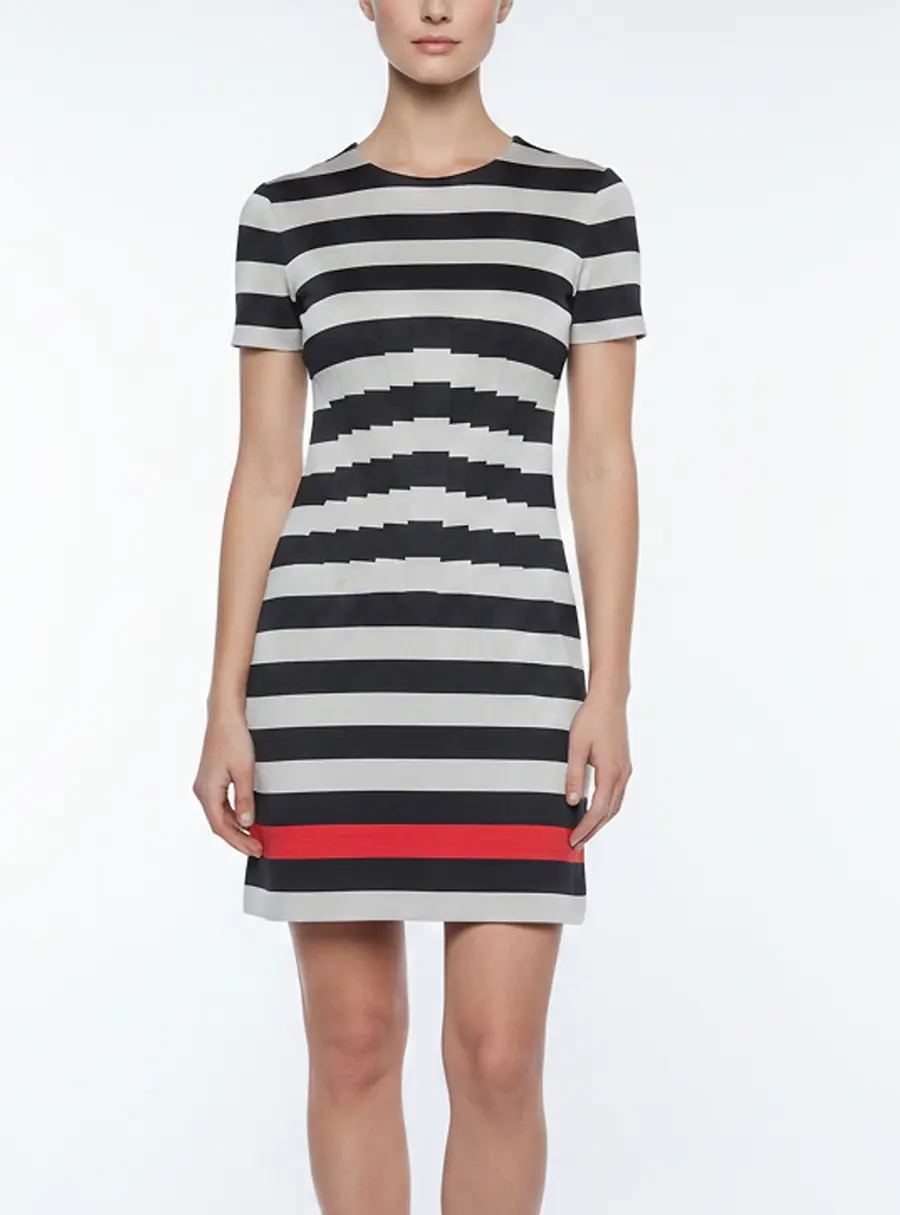 Diane Von Furstenberg Multicolour Stripe Jersey Short Sleeve Yazmine Dress S