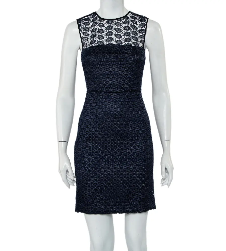 Diane Von Furstenberg Navy Blue Kinchu SG Lace Dress S