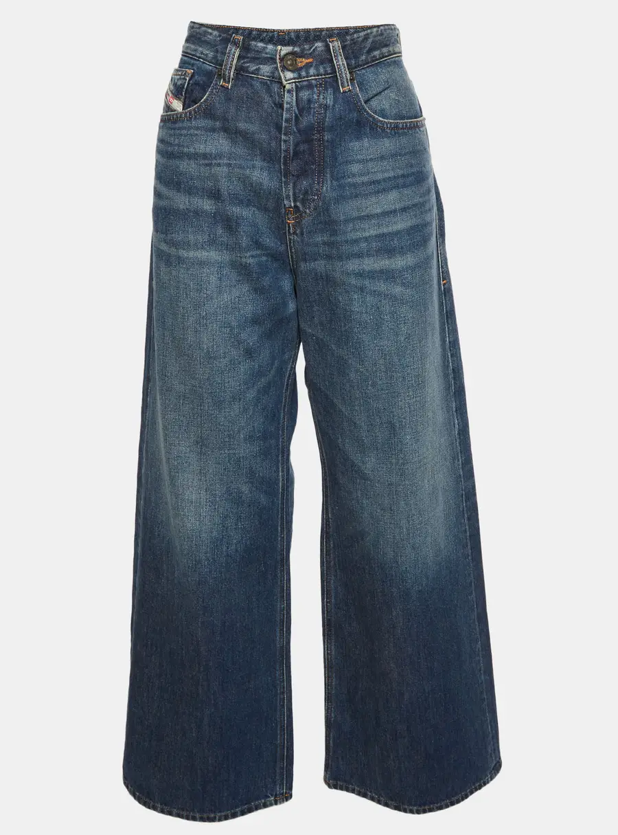 Diesel Blue Denim Wide-Leg Jeans S/Waist 25"
