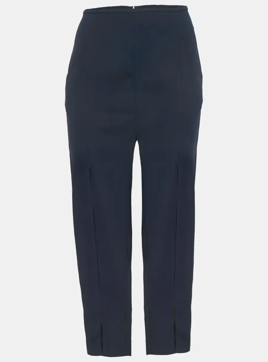 Dion Lee Navy Blue Crepe Bar-tack Detail Trousers S
