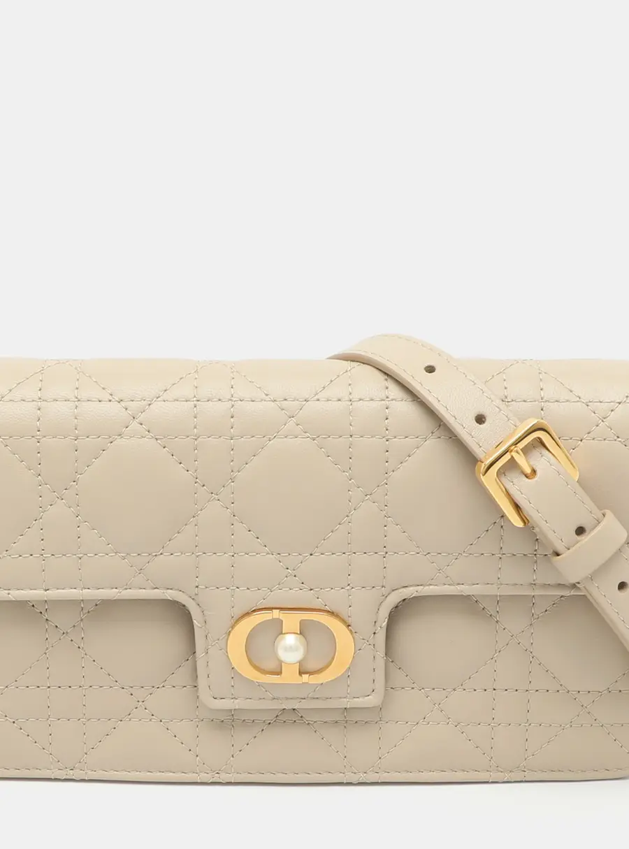 Dior Jolie Mini Beige Cannage Leather Crossbody Bag
