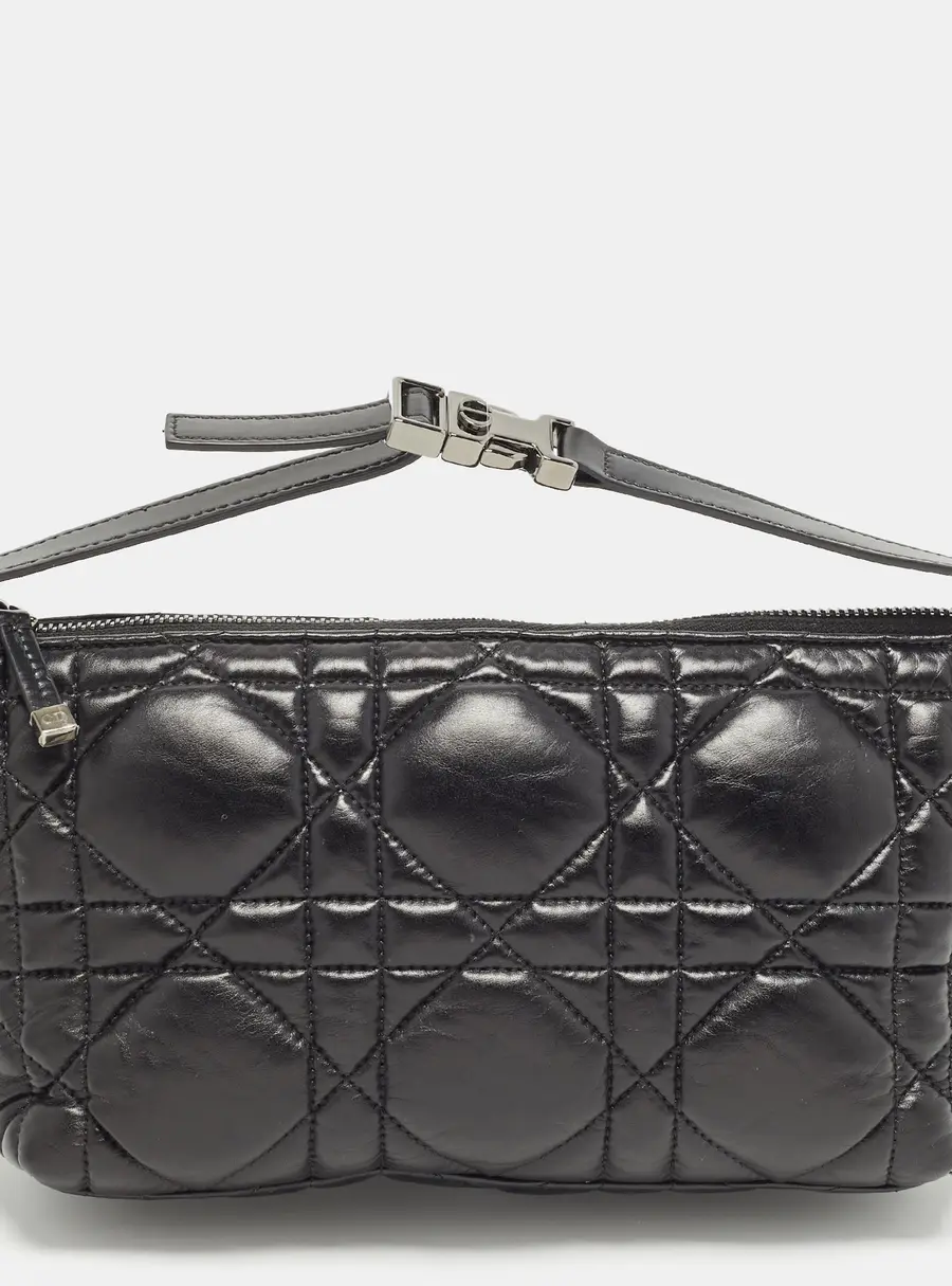 Dior Diortravel Nomad Medium Black Macrocannage Leather Pouch