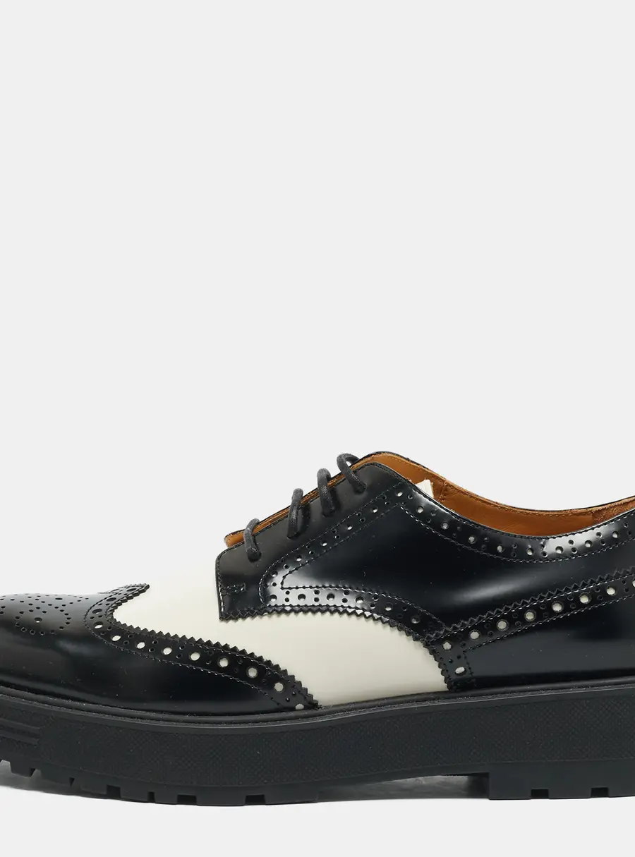 Dior Teddy-D Size 39 Black/White Leather Derby