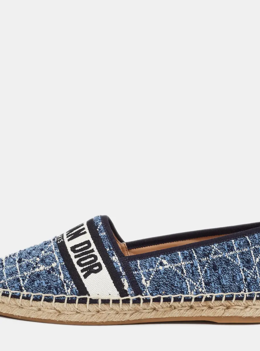 Dior Granville Size 40 Blue/White Denim Espadrille Flats
