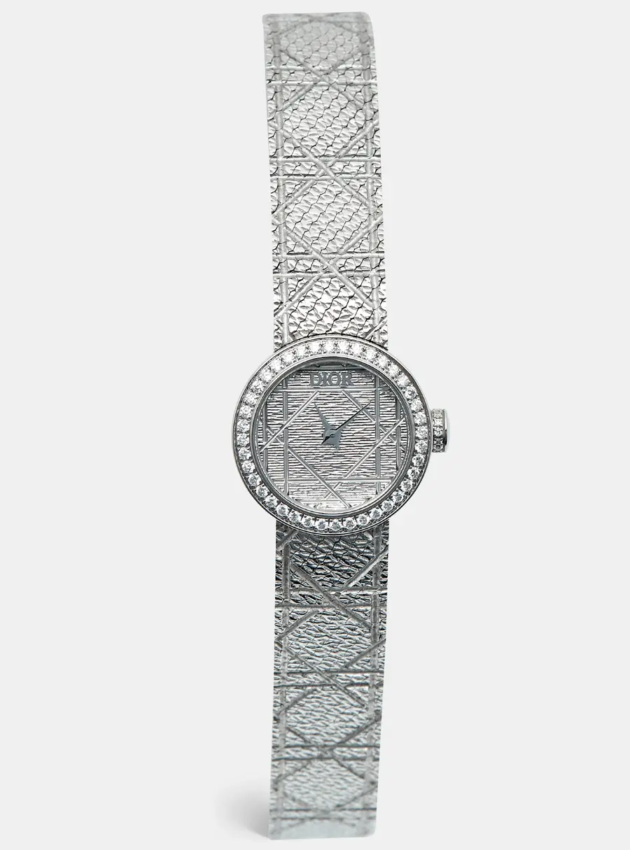 Dior La Mini D My Dior CD04011X1247 Silver Dial Stainless Steel Diamond Women's Wristwatch 19 mm