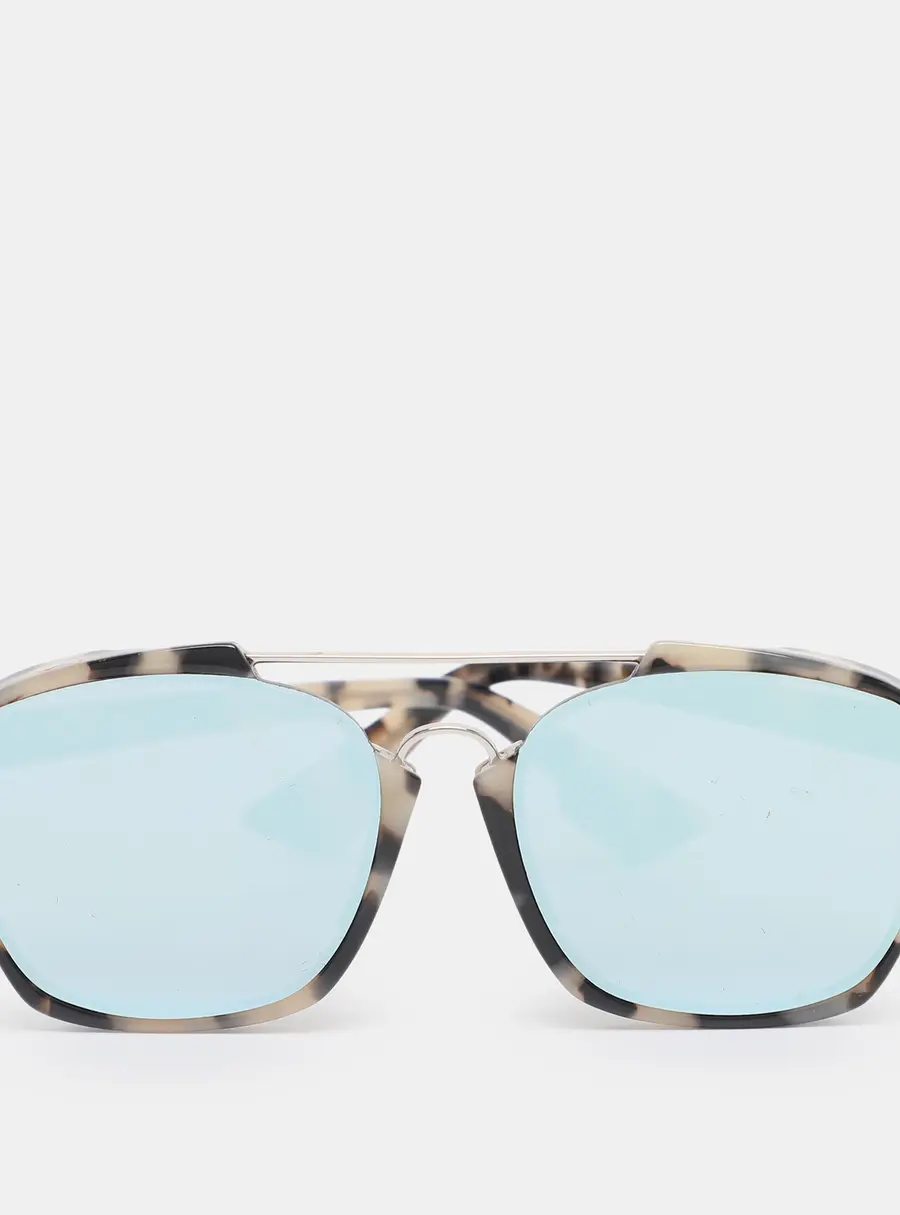 Dior Beige/Grey Mirrored A4EA4 Abstract Aviators Sunglasses