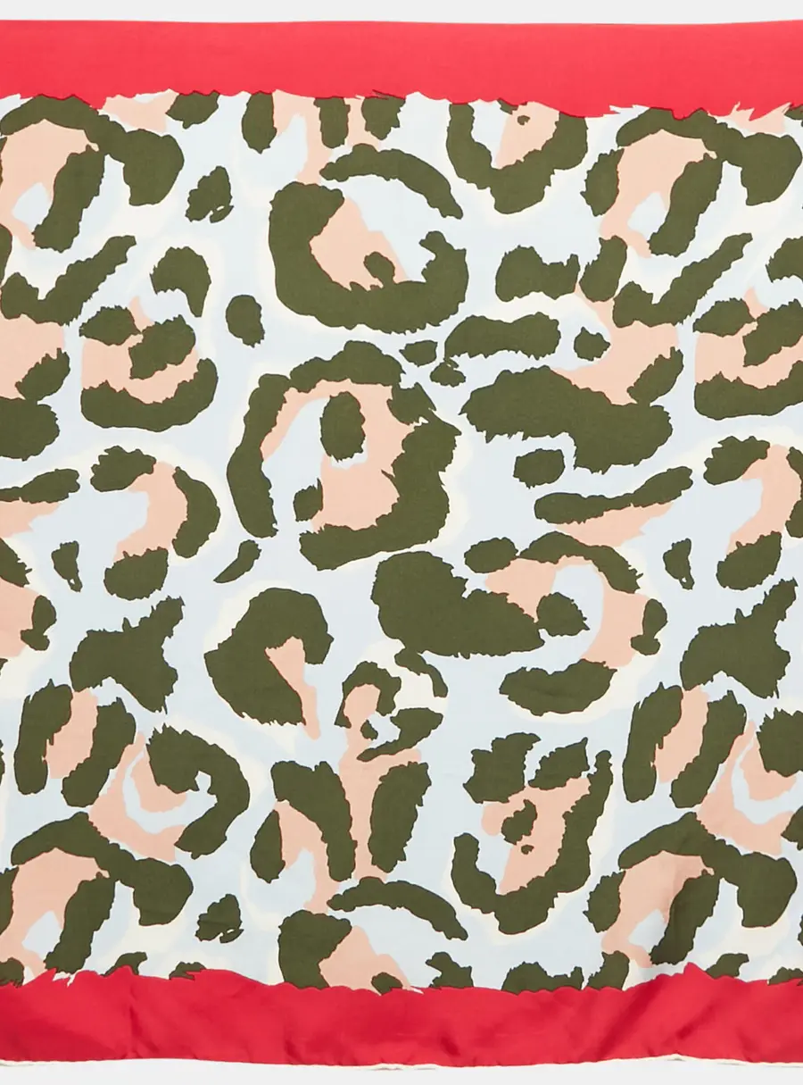 Christian Dior Pink/Green Printed Silk Scarf