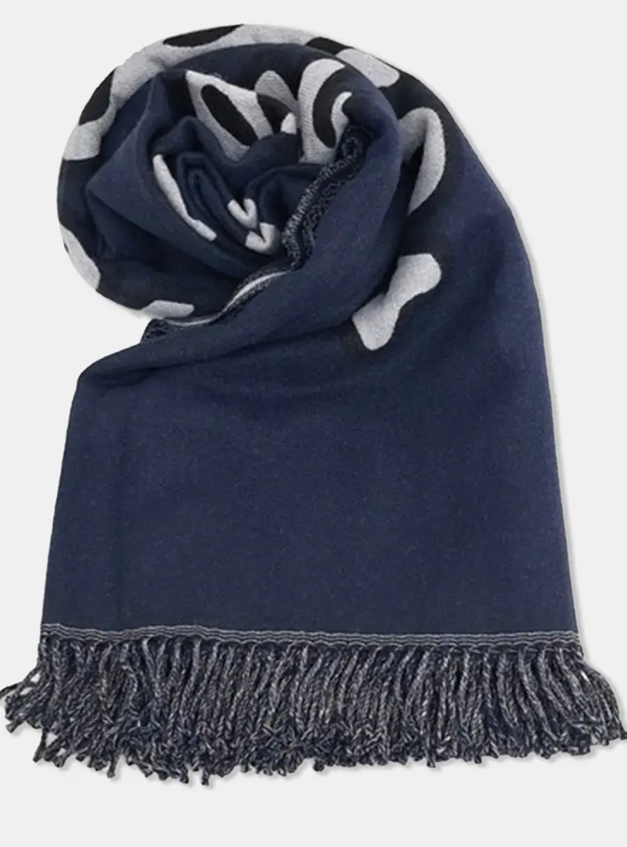 Christian Navy Wool Dior blanket and shawl