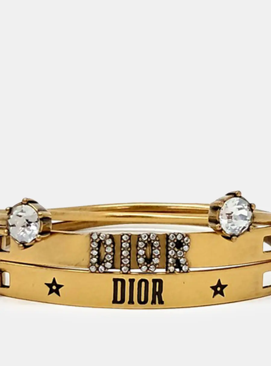 Christian Dior Revolution Gold Crystal Bracelet Set