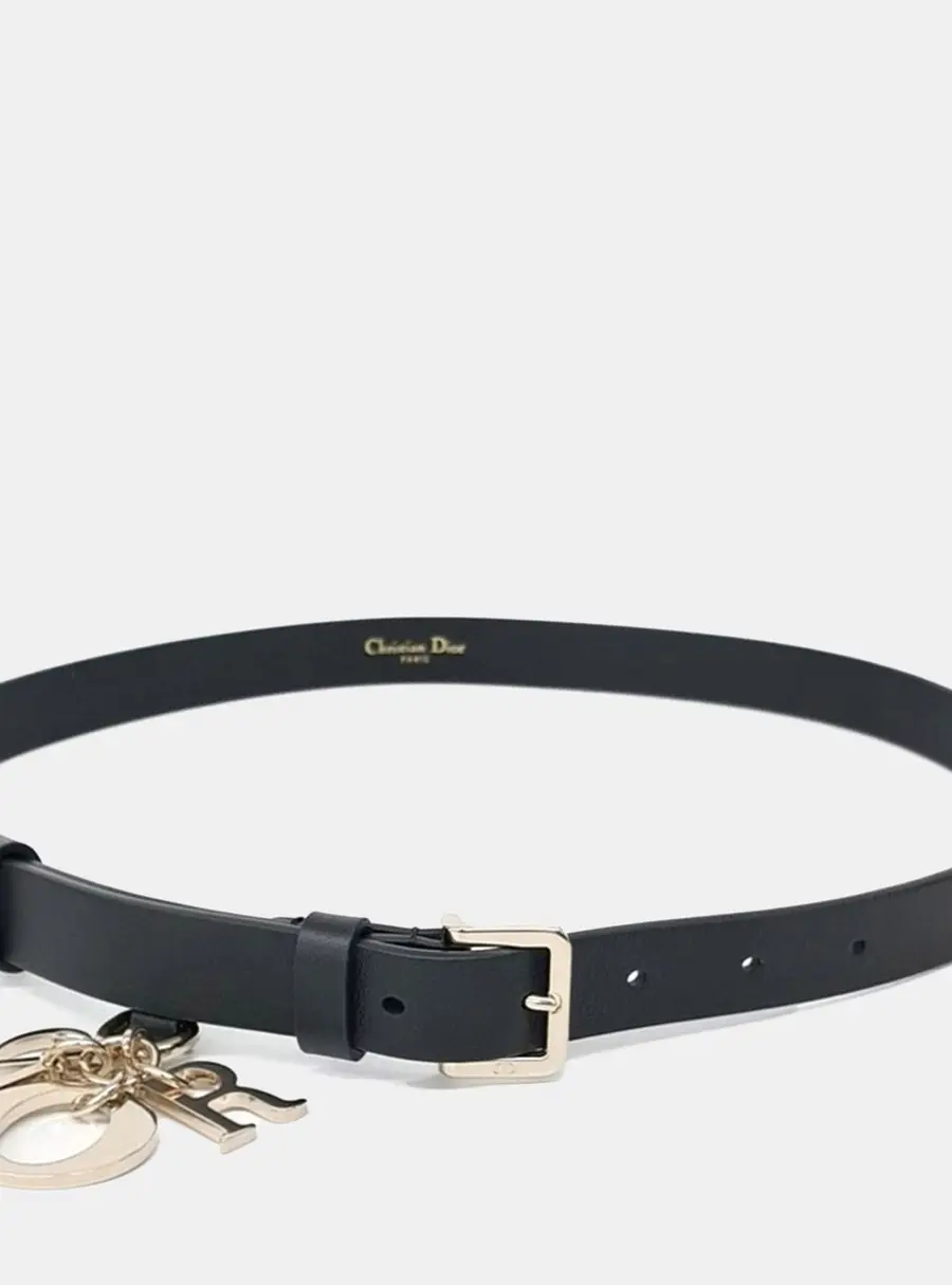Christian Dior Black Leather Miss Belt