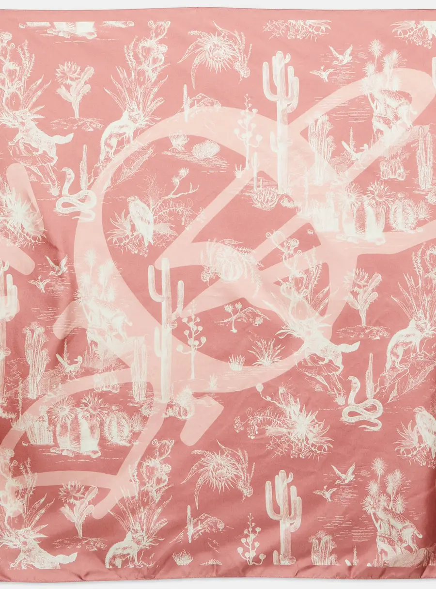 Dior Pink Silk Printed Square Scarf
