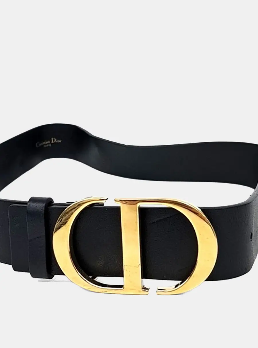 Christian Dior Black Leather Belt