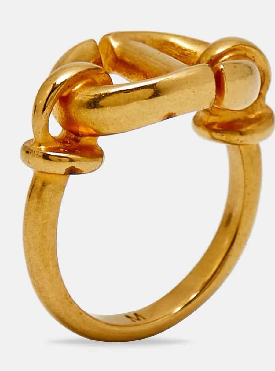 Dior CD Navy Gold Tone Ring Size 49