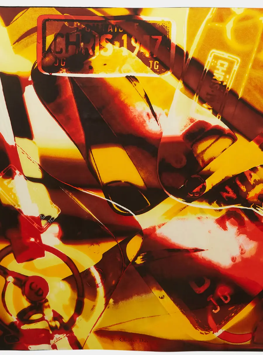 Christian Dior Multicolour Printed Silk Scarf