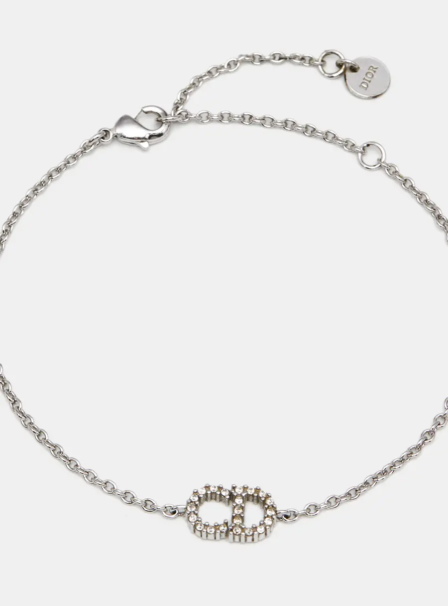 Christian Dior CD Crystals Silver Tone Bracelet