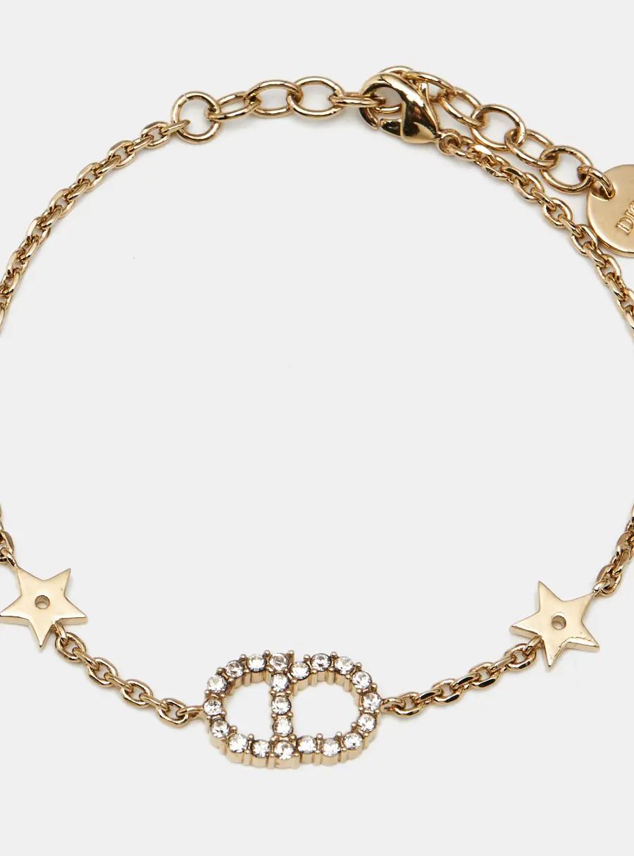 Dior CD Crystals Gold Tone Bracelet