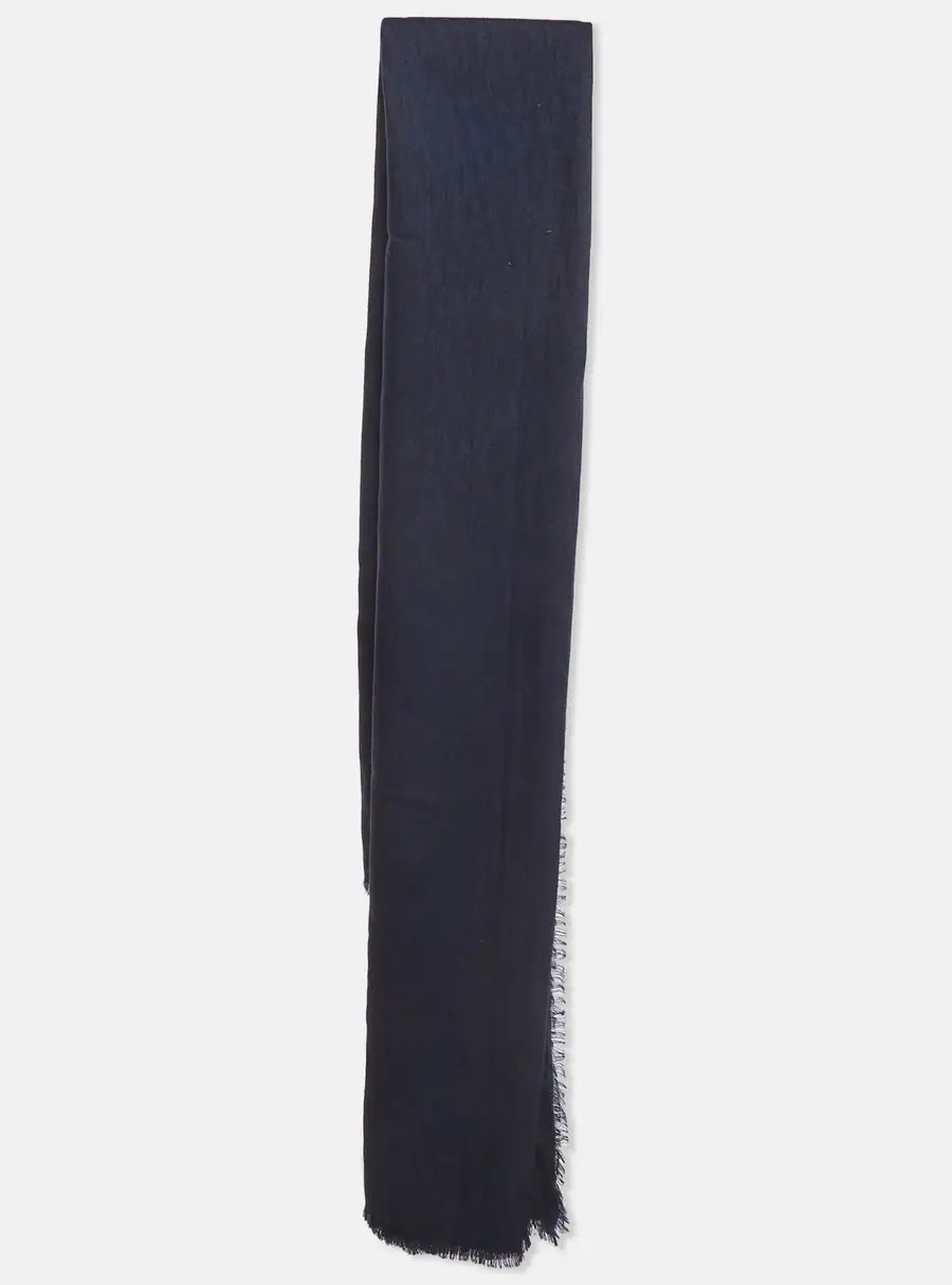 Christian Dior Homme Navy Blue Oblique Wool Blend Scarf