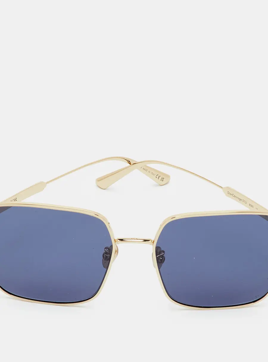 Dior Blue/Gold Tone DiorCannage S1U Square Sunglasses