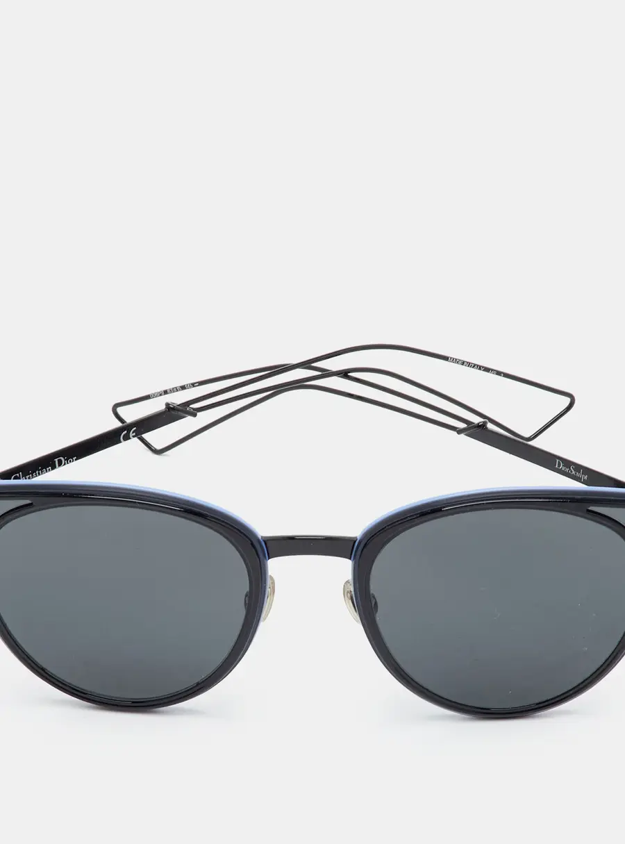 Dior Black/Blue 006P9 Sculpt Frame Cat Eye Sunglasses