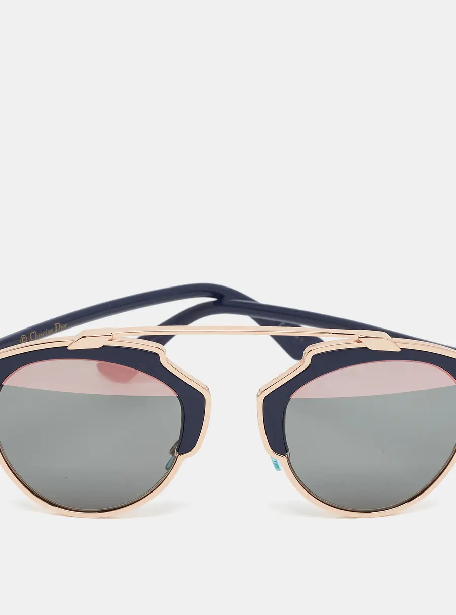Dior Nay Blue/Gold Tone U5WZJ SoReal1 Round Sunglasses