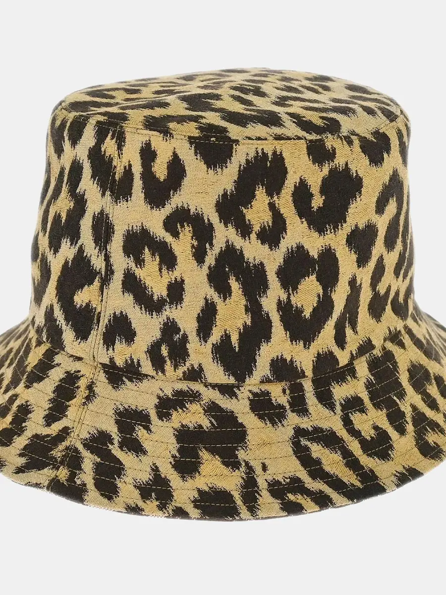Christian Dior Beige Brown Leopard Bucket Hat #58