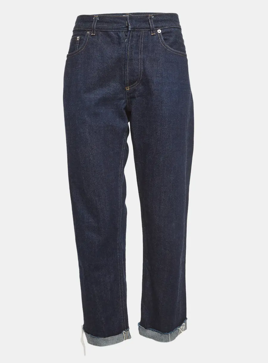 Christian Dior Navy Blue Raw Edge Denim Jeans M Waist 34"