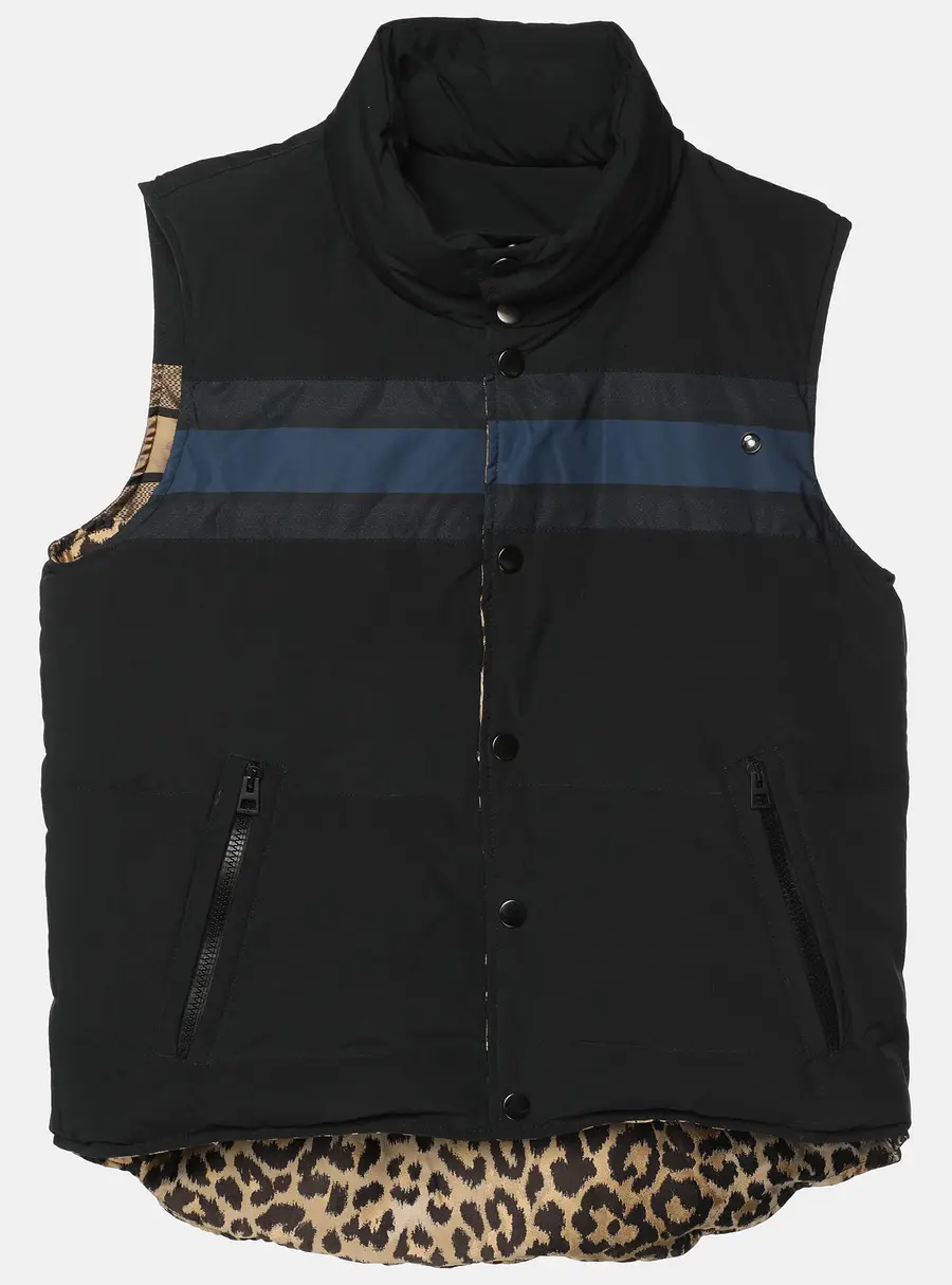 Dior Multicolor Leopard Print Polyester Sleeveless Reversible Jacket L