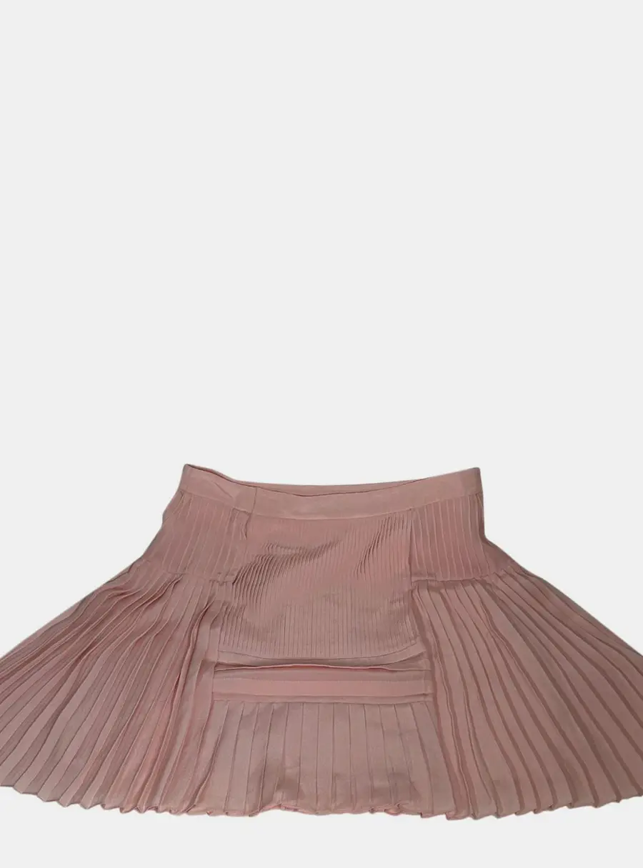 Christian Dior Pink Pleated Silk Women's Mini Skirt