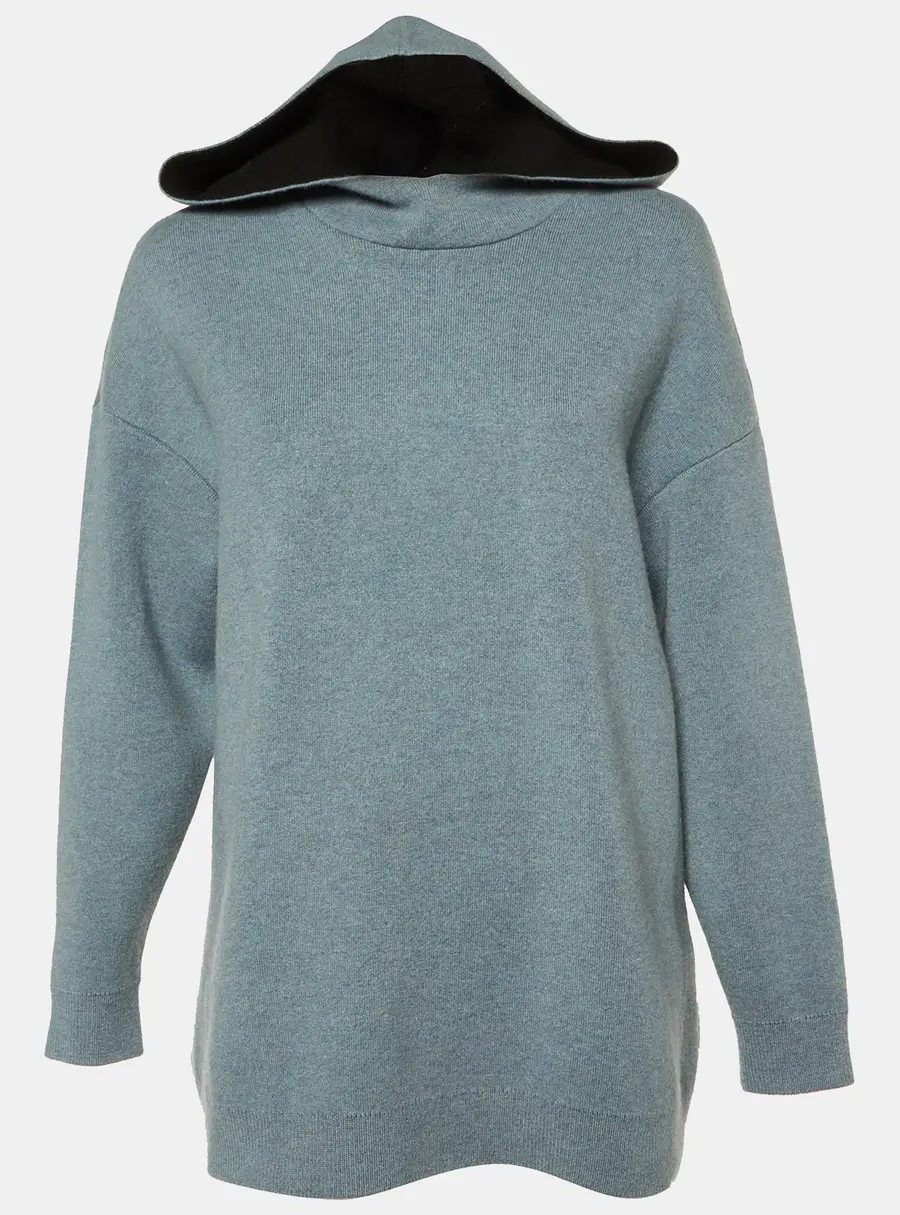 Dior Grey Cashmere Blend J'adior 8 Hooded Sweater S