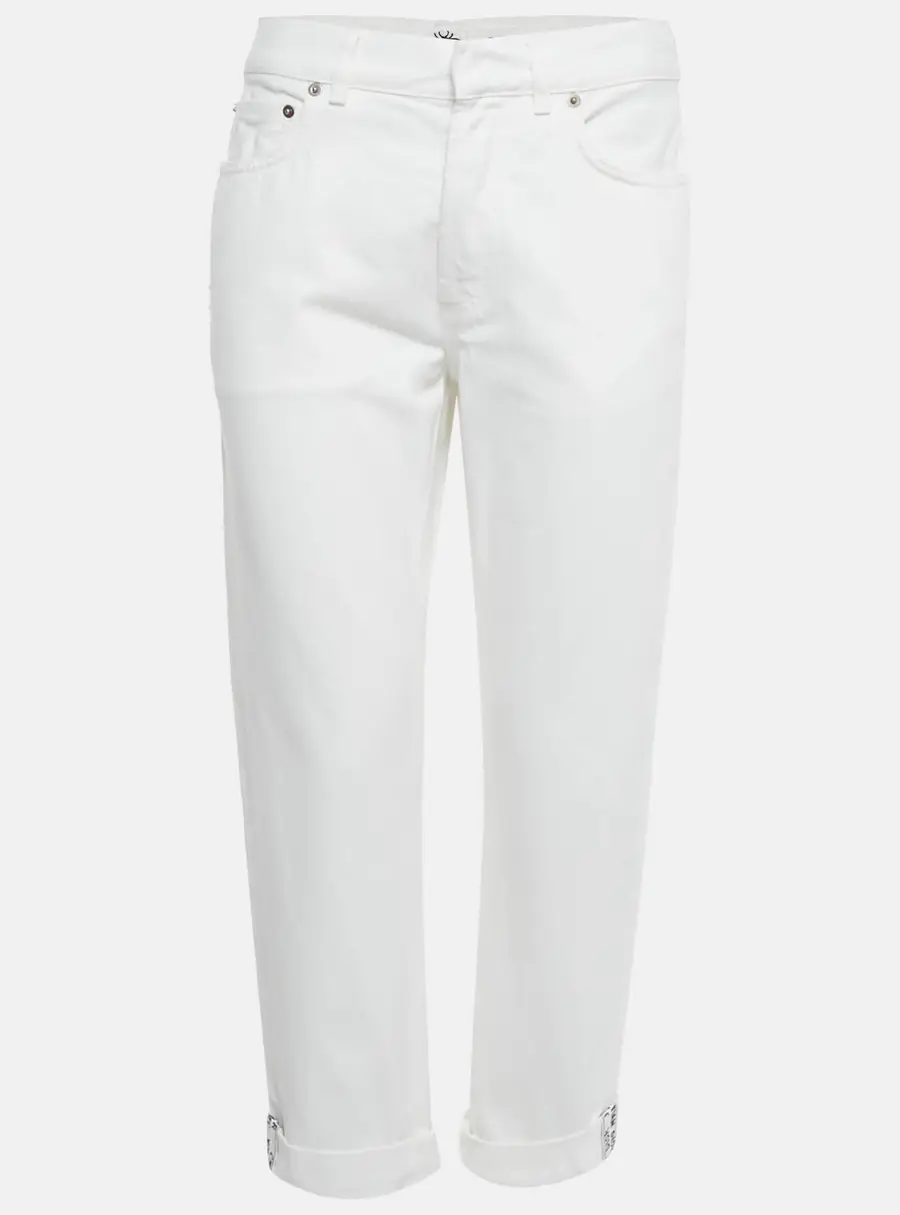 Christian Dior White Denim Folded Hem Jeans M Waist 28"
