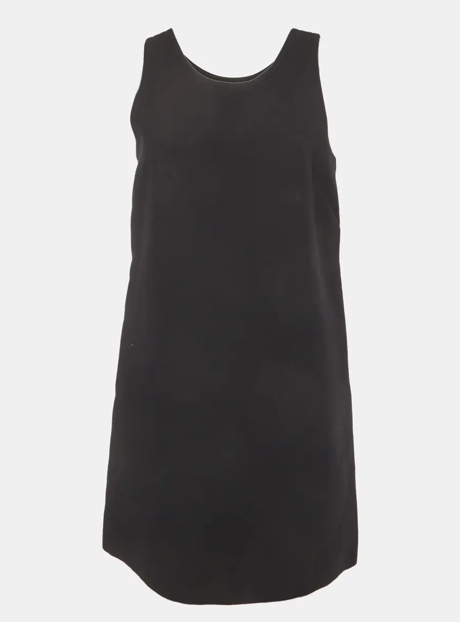 Dior Black Wool Blend A-Line Mini Dress L